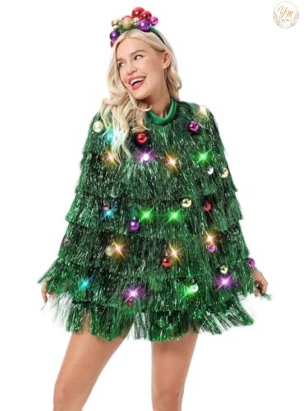 Tinsel Fringe Dance Costume for Carnival Christmas Festive Party Event